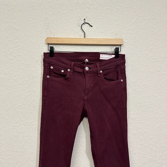 RAG & BONE Mid Rise Skinny Jeans in Port Red - Picture 2 of 12